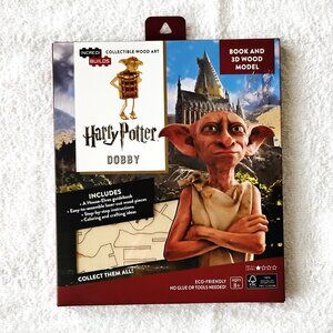 NEW! Harry Potter Book & 3D Wood Model Dobby Incredi Builds Collectible Wood Art